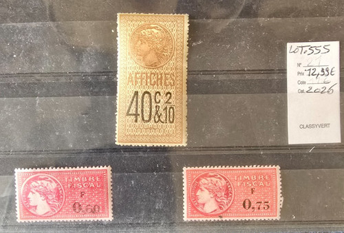 Lot 555 timbres fiscaux - 3,