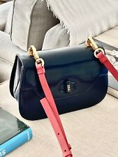 Sac besace vintage Gucci en cuir Col. Marine/Noir - accessoire fashion luxe 