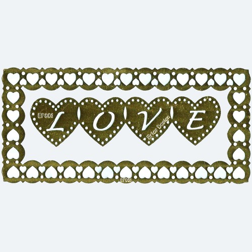 Pochoir stencil metal love - metal,