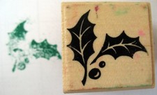 Tampon en bois - Feuille de houx