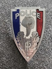 INSIGNE Obsolète Képi Coiffure POLICE FRANCE émail Chromé 1945-50 ORIGINAL BADGE