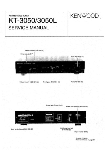 Service manuel instructions - manuel, d'instructions