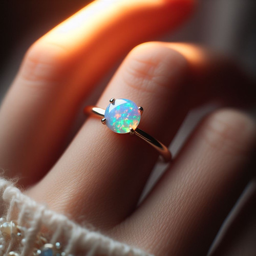Bague opale feu naturelle - de,