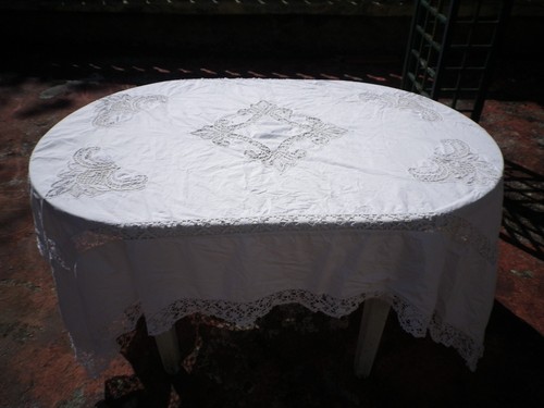 Ancienne nappe coton - nappe, aux