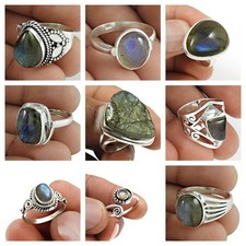 Naturel Labradorite 925 Argent