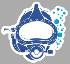 AUTOCOLLANT PLONGEUR CASQUE