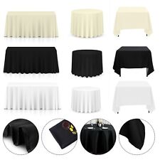 180GSM Polyester Nappe Blanc Noir Ivoire Rond Carré Rectangle Fête Décor
