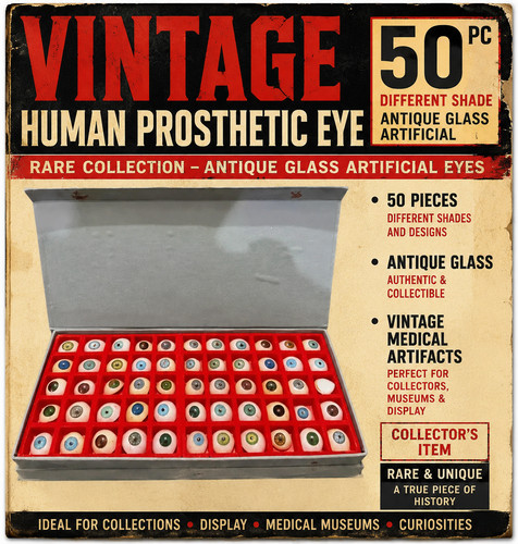 Vintage human prothestic eye - vintage,