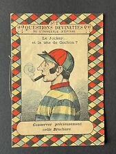 Ancien Livret Questions devinettes de l'imagerie d'Épinal Le Jockey tête Cochon