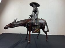 JAPON  FIN XIXe / CAVALIER TOBA SUR SA MULE EN BRONZE CLOISONNÉ Signé.