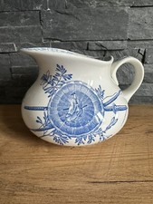 Ancien  Broc  De Toilette En Faïence Signé Luneville Décor Japonisant 1920