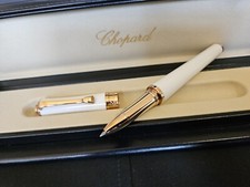 Stylo Roller CHOPARD Impériale laque Blanche & plaqué or rose NEUF (Dupont )