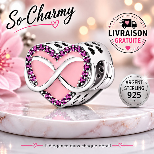Charm cœur rose - ♥,