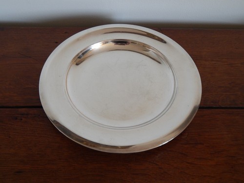 Ancien plat rond métal - rond,