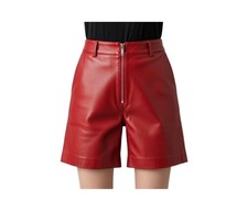 Short en cuir taille haute