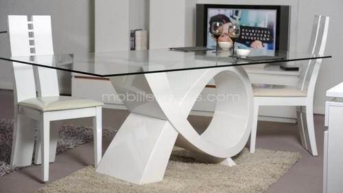 Table verre blanc - table,