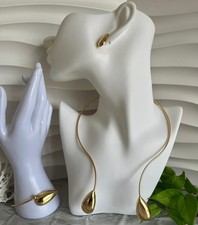 Parure Rigide Dorée Gouttes