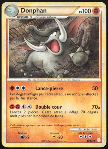 Carte pokémon donphan - pokémon, 40/123