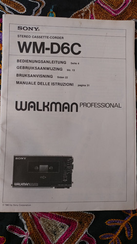 Notice sony walkman - walkman, wm-d6c