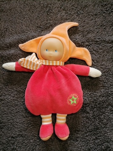 Doudou poupée lutin rouge - doudou,