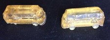 2 miniatures minuscules Combi Volkswagen T1 en plastique translucide