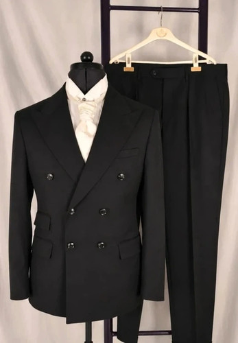 Costume croisé noir super - croisé,