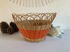 20⚜️ Ancien Panier Corbeille ou Cache Pot en Rotin Vintage