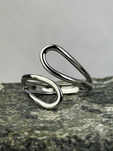 Bague argentée ajustable - bague,