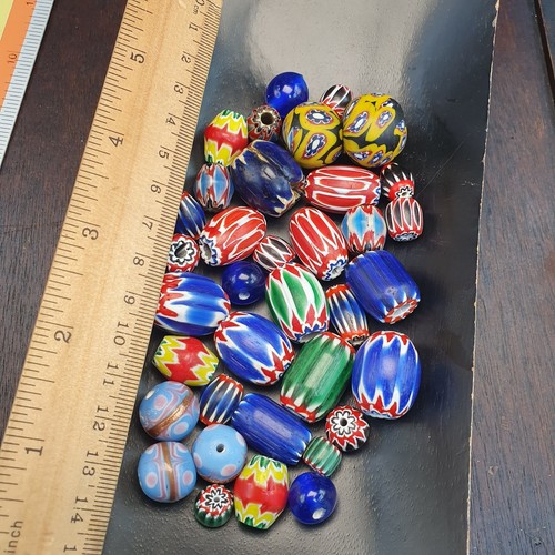 Lot perles verre - de, en