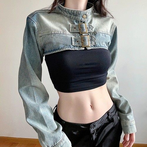 Femme court jeans veste boucle - femme,