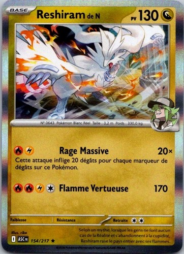 Carte pokémon reshiram - carte,
