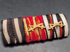 Barrette de 3 médailles barrette de campagne militaria combattant de front cr...