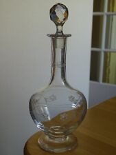 STYLE SAINT LOUIS ANCIENNE PETITE CARAFE A LIQUEUR CRISTAL MODELE GRAVURE 1920