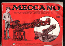 jouet ancien meccano instructions pour l'emploi des boites f a l  117 pag notice