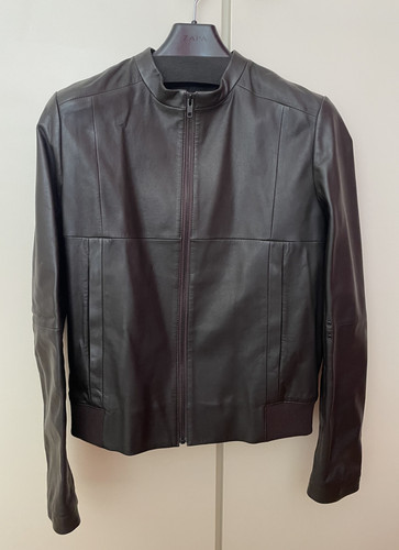 Blouson cuir chocolat hugo - chocolat,