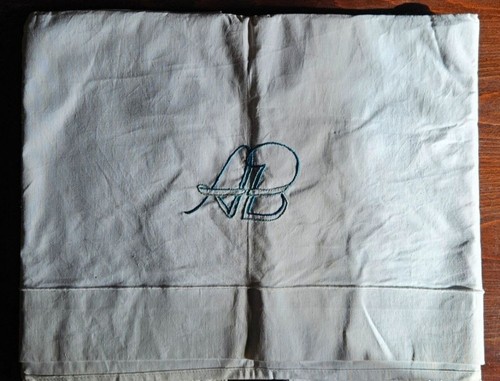 Drap ancien brodé ab - brodé,