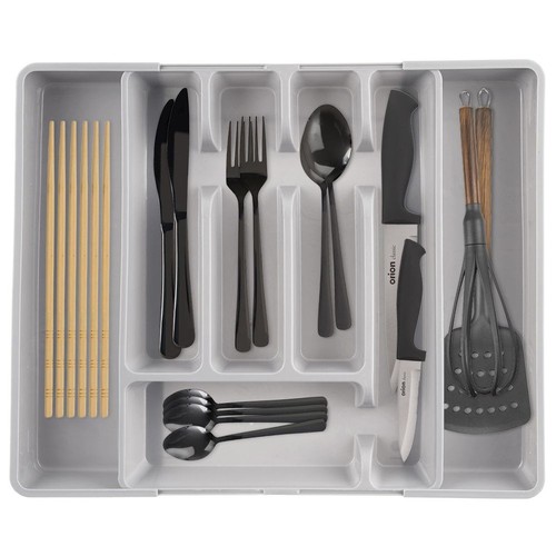 Range couverts extensible - extensible, gris
