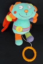 5. DOUDOU PELUCHE MUSICAL BABYSUN LION bleu vert rouge violet EXC. ETAT