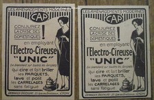 Publicité ELECTRO CIREUSE UNIC , electromenager     1921, advert