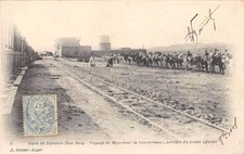 CPA ALGERIE GARE DE DJENIEN BOU REZG VOYAGE DE MONSIEUR LE GOUVERNEUR ARRIVEE DU