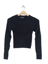 STRADIVARIUS Chemise côtelée Dames Haut T EU 36 noir style décontracté