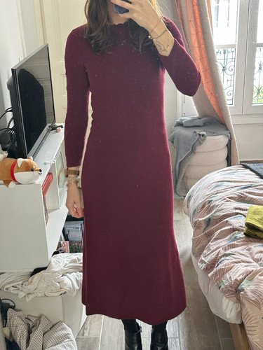 Robe artemise laine bordeaux