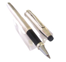 STYLO ROLLER BILLE CROSS CENTURY II ARGENT MASSIF MOTIF STRIES Q6