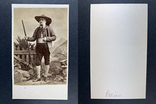 Monsieur en costume régional bavarois Vintage cdv albumen print.