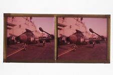 France Avion de chasse Photo Stereo Plaque de Verre Positif Vintage
