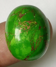 Cabochon ovale turquoise vert naturel de 41,15 ct, pierre précieuse en vrac c...