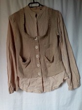 chemisier combiné gilet beige T.1