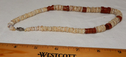 Puka shell pipestone choker - shell,