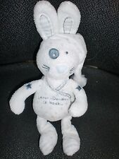 peluche lapin blanc gris bleu bonnet "lover doudou is back" TAPE A L'OEIL TAO 