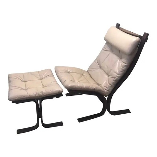 White leather lounge - white,